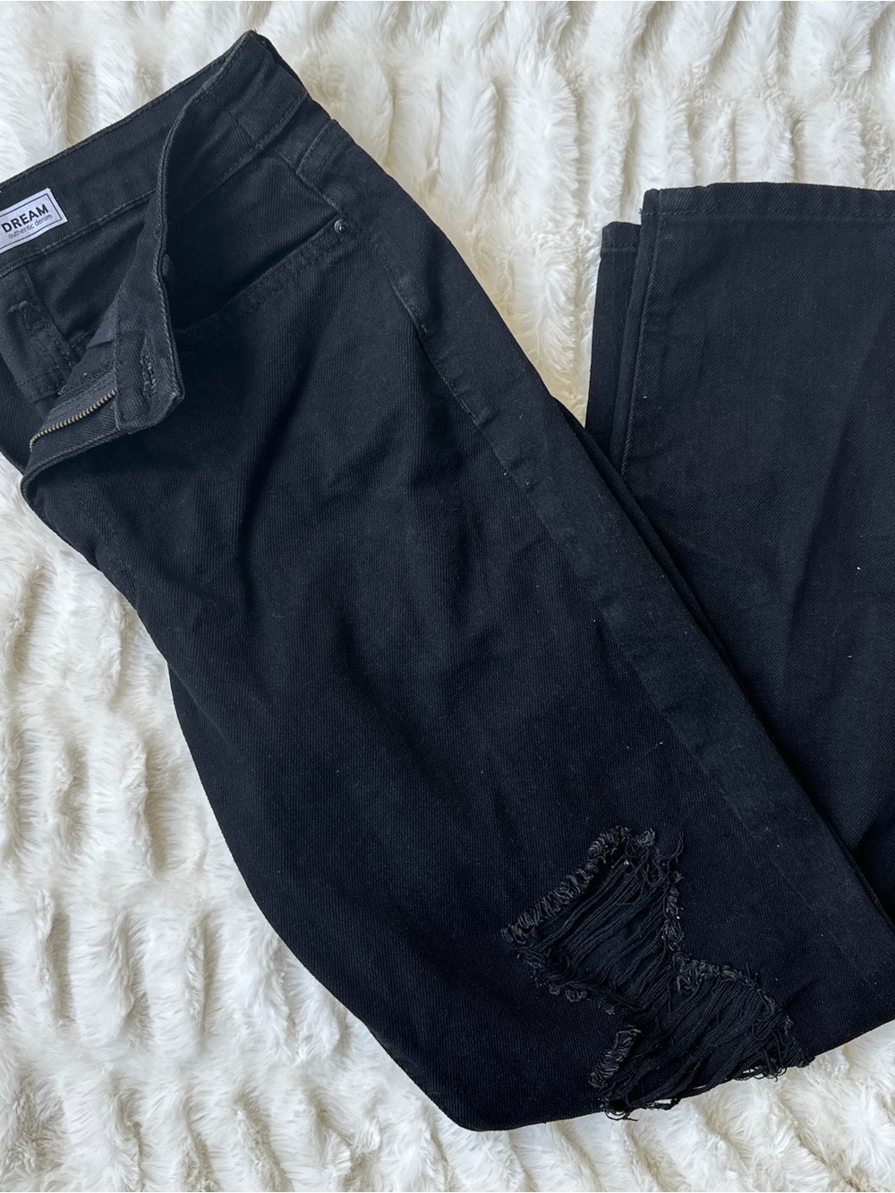YMI Black Dream Authentic Distressed Boyfriend High Rise Sz 9 Denim Jeans